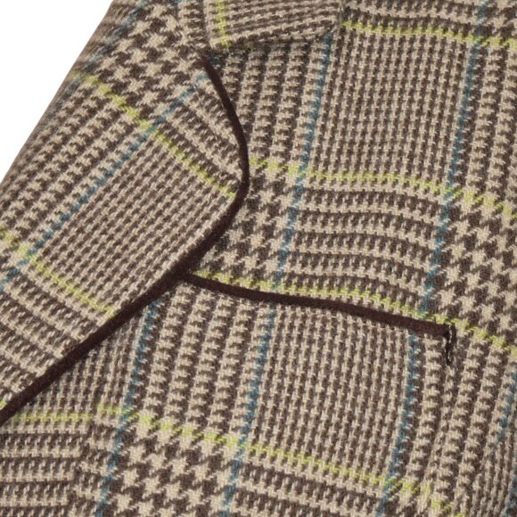 Vintage Joe Fresh Multi Brown Plaid Wool Blazer Size M - Picture 9 of 13